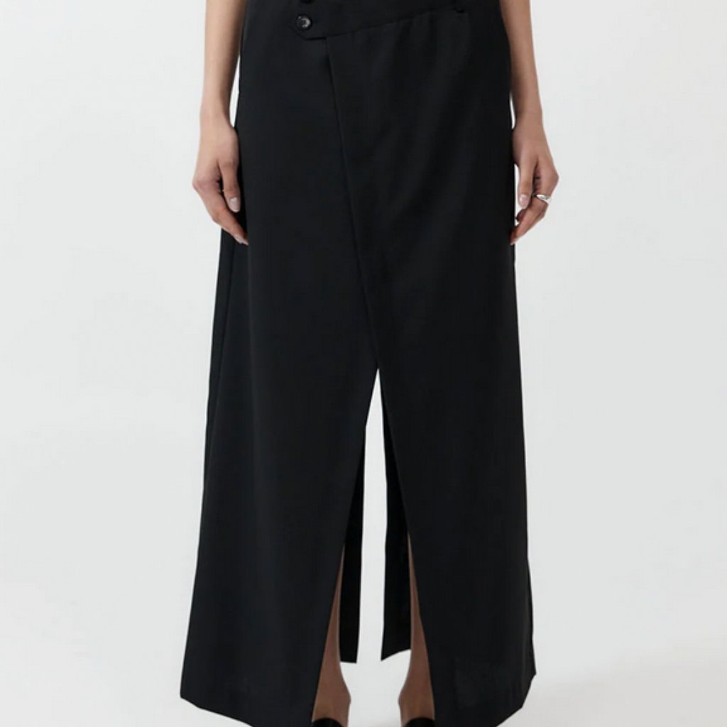 St. Agni Deconstructed Waist Maxi Skirt - Black
